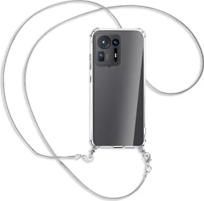 Produktbild von Handykette Backcover-Schutzhülle mit Band (Metall silberfarben) für Xiaomi Mix 4 - silberfarbene Kette Snake