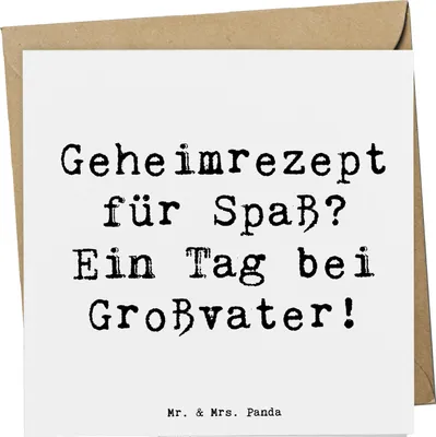 Produktbild von Mr. & Mrs. Panda doppelkarte Spruch Tag bei Großvater - Weiß - Geschenk, Familie, Enkel, für, Grußkarte, Geburtstage, Abenteuer, Glückwunschkarte, anlasskarte, Spaß