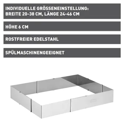 Immagine prodotto di KAISER Backrahmen Patisserie ausziehbar 24-46x20-38cm Edelstahl