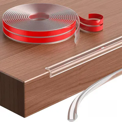 Produktbild von Tischkantenschutz - Selbstklebendes PVC-Schutzband - 3 m x 20 mm - Transparent - Weicher Kantenschutz