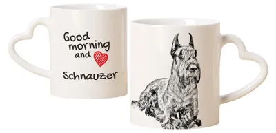 Immagine prodotto di Schnauzer I - Tazza con cane, deliziosa tazza con manico a forma di cuore, regalo universale del marchio Art-Dog