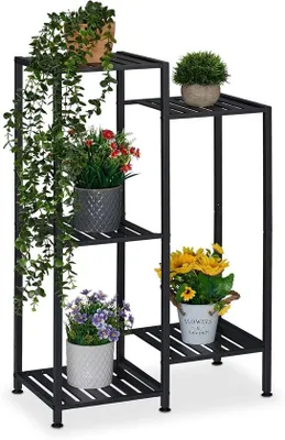 Produktbild von Famanu Pflanzenregal Metall, 5 Ablagen - Schwarz