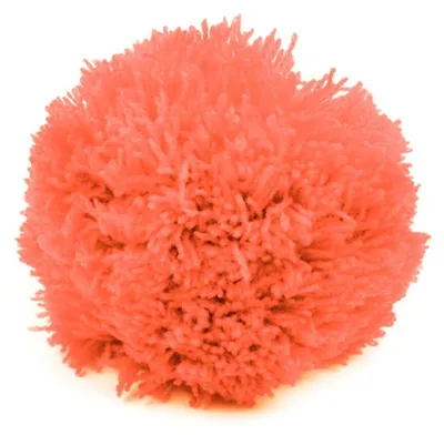 2 Bommeln / Wollbommeln / Pompon, 7cm koralle rot