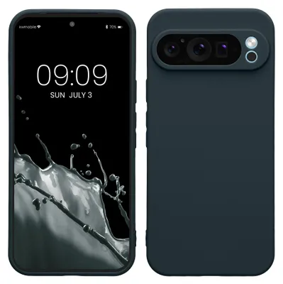 Produktbild von kwmobile Handyhülle für Google Pixel 9 Pro XL Hülle - weiches Handy Silikon Case - Schutzhülle Cover - Dunkler Schiefer