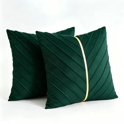 Productafbeelding van Kussenslopen, fluweel, donkergroen, 50x50 cm, 2 stuks