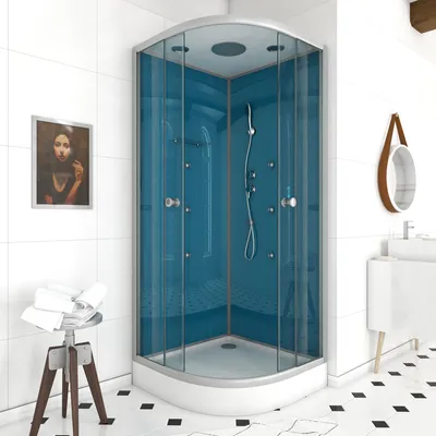 Zdjęcie produktu dla Marwell, prysznic kompletny Aqualuna Round 2.0 90x90x220 cm – kabina ćwierćokrągła w pełnym zestawie z brodzikiem