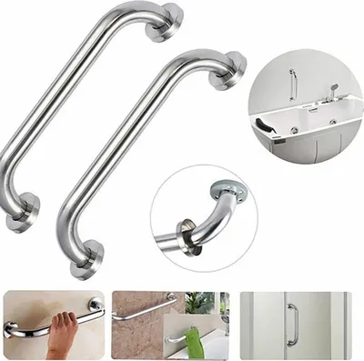 Produktbild von 2 Stück 20 cm Barre d'Appui Douche Poignée de Baignoire en Acier InoxydableBarres Porte-Serviettes Poignée de Douche Barres de Sécurité Murale pour Enfants Enceintes Handicapés Personnes Agées