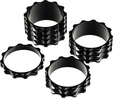 Produktbild von Alu A-Head Spacer Set Vorbau 4-teilig 1 1/8 Zoll Distanz Ringe 5/10/15/20 mm Schwarz