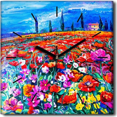 Produktbild von Coloray Uhr auf Leinwand 30x30 cm Wand Uhr Dekoration Wohnzimmer Segeltuch schwarze Hände -Wiesenbaumstraße.