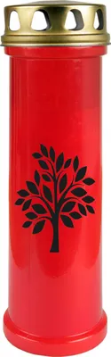 Produktbild von Grabkerze Rot, Brenndauer: 100 Stunden ( 4 Tage ), Motiv: Baum