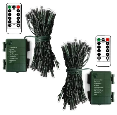 Lichterkette 2er-Pack 50 LED kaltweiß mit Fernbedienung