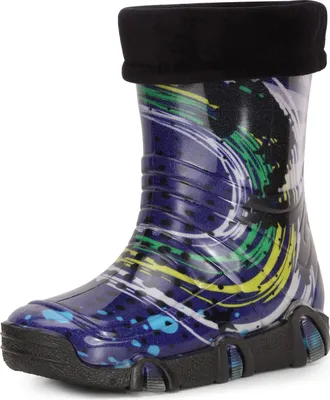 Produktbild von Ladeheid Kinder Mädchen Jungen Gummistiefel Gefüttert Swk2020 (Marineblau Muster-35, 21/22)