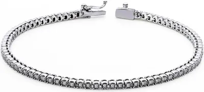 Immagine prodotto di bracciale tennis con diamanti da 0,65 carati in oro bianco 14 carati