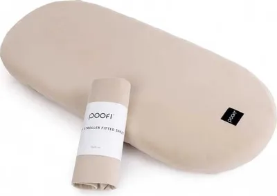 Produktbild von Spannbettlaken für Kinderwagen Spannbetttuch Bettlaken Organic Nugat Poofi
