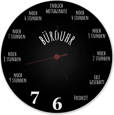 Produktbild von Bürouhr mit Feierabend Countdown Wanduhr aus Alu
