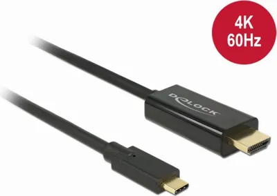 Produktbild von Kabel USB Type-C Stecker > HDMI Stecker (DP Alt Mode) 4K 60 Hz 1 m schwarz