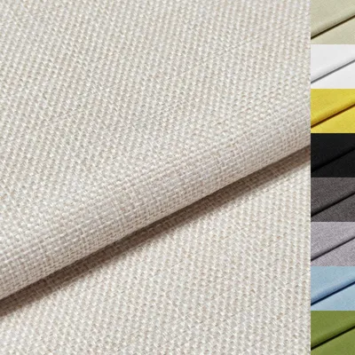 Zdjęcie produktu dla Omgoods - Tkanina imitująca len, jasny beż - tkanina meblowa, sprzedawana na metr, wymiary: 500 x 148 cm