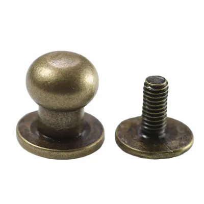 10 Beiltaschenknopf nickel altmessing 7x4x10mm