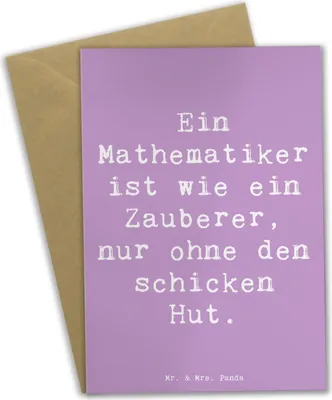 Produktbild von Mr. & Mrs. Panda Grußkarte Spruch Mathematiker Magie - Lavendeltraum - Geschenk, Mathematik Humor, Berufsalltag, Zauberer, Geschenke mit Herz, genesungskarte, Zitat