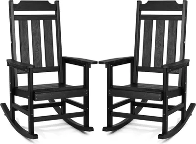 Produktbild von 2x Schaukelstuhl Relaxsessel Akzentstuhl - Stabiler Schaukelsessel - Komfortabler Relaxstuhl bis 181,6 kg - Ideal für Wohnzimmer und Terrasse