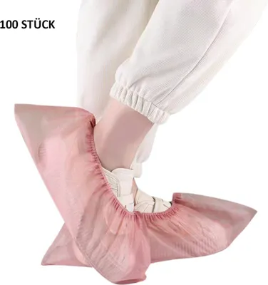Produktbild von 100 Stück Schuhüberzieher Einweg Vliesstoffe Schuhüberzieher, Farbe: Rosa
