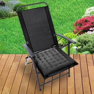 Produktbild von Famanu Sitzkissen Set 4er 40x40x5cm mit Befestigungsbändern für Innen und Außen - Antrazit