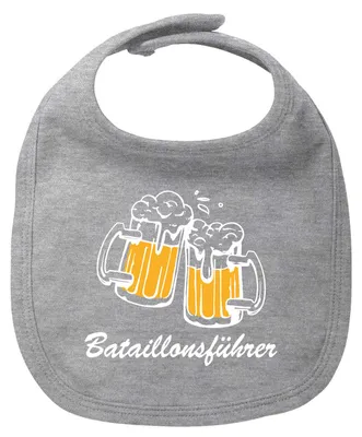 Produktbild von Huuraa Baby Lätzchen Bataillonsführer Schützenfest Heather Grey Klettverschluss  Baumwolle Latz Geschenkidee