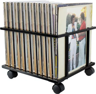 Produktbild von Lp vinyl aufbewahrungsbox mobil - aufbewahrungswagen - lp vinyl schallplatten aufbewahren