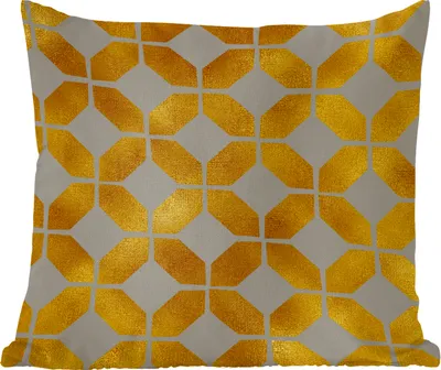 Produktbild von MuchoWow® Zierkissen Sofakissen Wohnzimmer Dekokissen 50x50 cm Muster - Gold - Luxus - Komfort - Sofakissen
