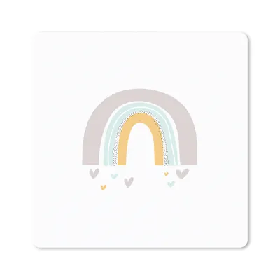 Produktbild von MuchoWow® Mauspad Mousepad Regenbogen - Herzen - Mädchen - Jungen - Pastellfarben 30x30 cm - Mousepads - Maus Mat - Pad - Mausunterlage - Gaming