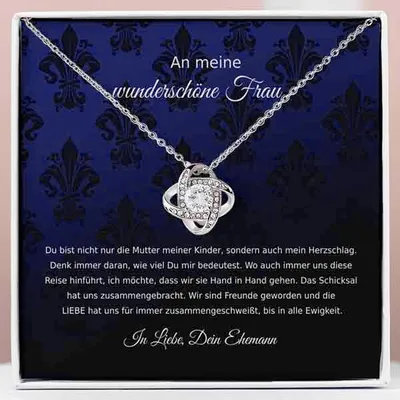 Image de A ma merveilleuse femme - Collier et pendentif plaqué or blanc 14 carats avec cristaux zircones - FIORA
