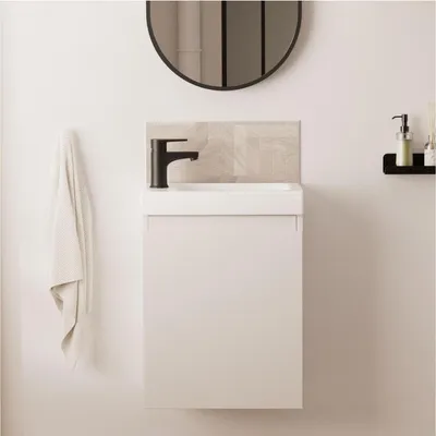 Image de Meuble lave-mains LISA + robinet noir