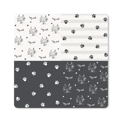 Produktbild von MuchoWow® Mauspad Mousepad Katzen - Pfoten - Muster - Haustiere 20x20 cm - Mousepads - Maus Mat - Pad - Mausunterlage - Desk Mat - Bureauartikeln