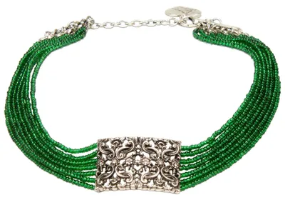 Produktbild von Alpenflüstern Trachten-Perlen-Kropfkette Edelweiß-Ornament - elegante Trachtenke