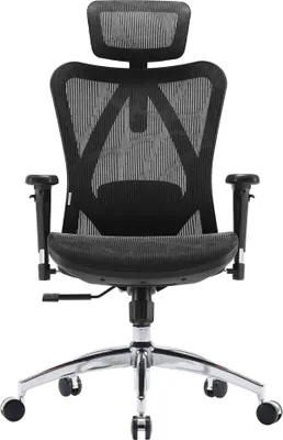 Produktbild von Sihoo Profi Bürostuhl M57-M015 Ergonomischer Schreibtischstuhl mit Armlehnen (höhenverstellbar) Netzstoff Schwarz Drehstuhl für Büro, Zuhause