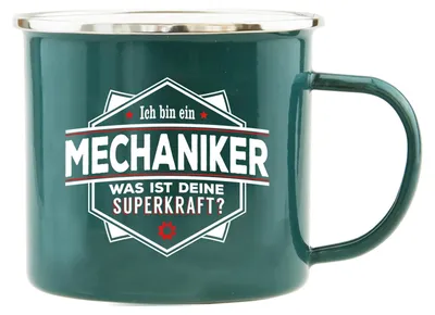 Produktbild von Echter Kerl Emaille Kaffeetasse Kaffeebecher Mechaniker