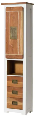 Immagine prodotto di MASSIVMOEBEL24 | Armadio in legno di mango 50x35x195 laccato bianco RAILWAY #579