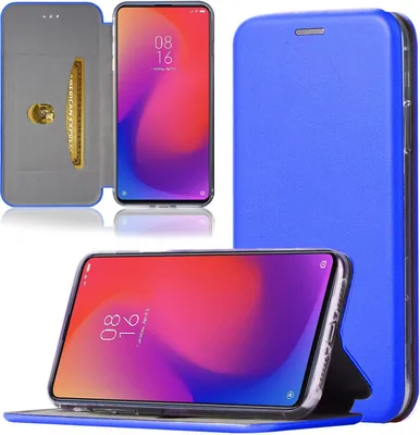 Produktbild von Handy Schutz Hülle für Xiaomi Mi 9T / Mi 9T Pro Handytasche mit Magnetdeckel Kartenfach und Standfunktion Klapphülle Blau