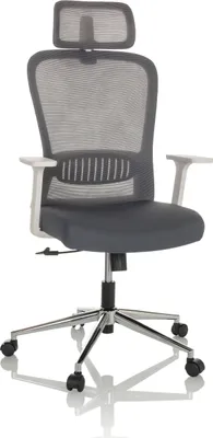 Produktbild von hjh OFFICE Home Office Bürostuhl BELAIA W Schreibtischstuhl mit Armlehnen Stoff / Netzstoff Drehstuhl