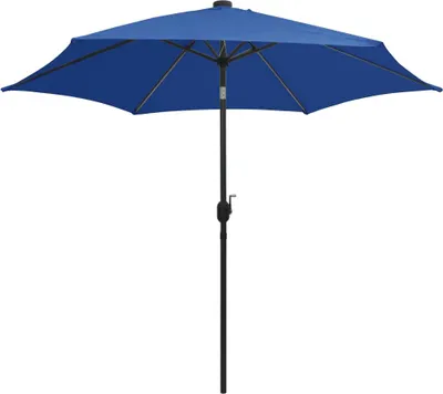 Produktbild von vidaXL Sonnenschirm mit LED-Beleuchtung und Alu-Mast 300 cm Azurblau