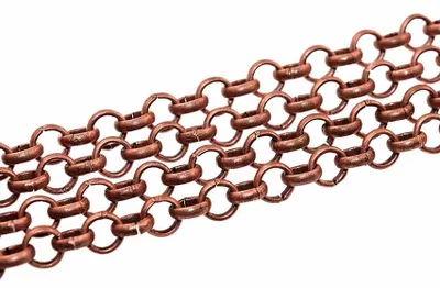Produktbild von Vintageparts 2 m runde Gliederkette antik kupferfarben 4,8 mm