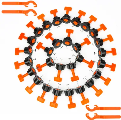 Obrázok produktu pre Clanmacy nivelačný systém na obkladačky, 220 kusov nivelačného systému na obkladačky, plastové kliny na obkladačky, nivelačný systém, pre stavebné náradie na steny a podlahy, so špeciálnym kľúčom