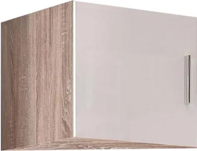 Produktbild von Aufsatz für Kleiderschrank Malta eiche sägerau weiß hochglanz 45x40x40cm