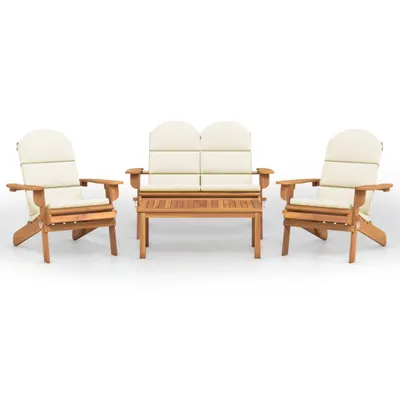 Produktbild von vidaXL 4-tlg. Garten-Lounge-Set Adirondack Massivholz Akazie