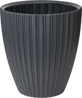 Image de Pot de fleurs Fancy, 40 x 42 cm, Anthracite, Plastique Recyclé, Résistant au Gel et UV