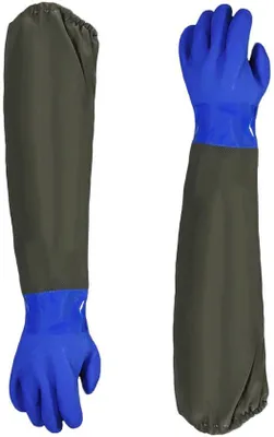 Produktbild von Lange Wasserfeste Arbeitshandschuhe 70 cm - Blau