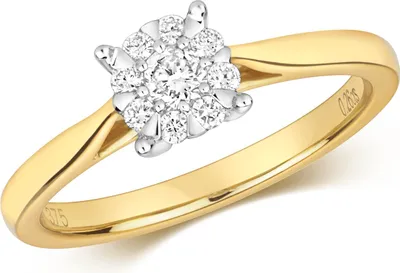 Produktbild von Funkelndes Feuer 9 Karat (375) Gold Damen - Diamant Solitärring Brillant-Schliff 0.25 Karat G - I1 I2, 53 (16.9); TRS317229KYRSM