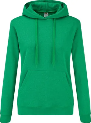 Produktbild von Fruit Of The Loom Lady Fit Pullover mit Kapuze BC363 (XL) (Grün meliert)
