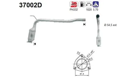 Produktbild von AS Katalysator Kat für VW Transporter IV Bus (70B, 70C, 7DB, 7DK, 70J, 70K, 7DC, 7DJ) 37002D