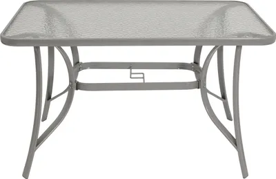 Produktbild von DEGAMO Gartentisch Esstisch Glastisch Tisch 120x70cm, Metall grau + Sicherheitsglas